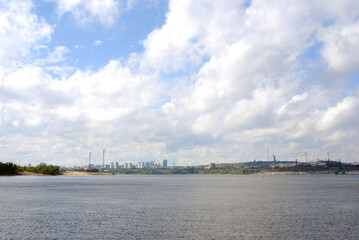 Fototapeta premium Russian nature. The Volga river panorama.