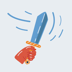 Vector illustration of sword in human hand