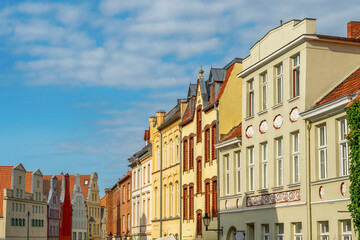 Naklejka premium Historischer Straßenzug Lübsche Straße in Wismar, Mecklenburg-Vorpommern