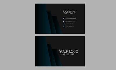 gray and dark navy blue modern business card design template

