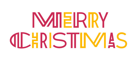 Modern style lettering Merry Christmas isolated on white background. Vector illustration.