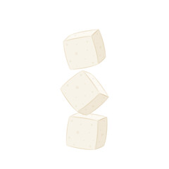 White Tofu vector. Tofu cartoon style isolated on white background. Vegetarian nutrition, healthy food.