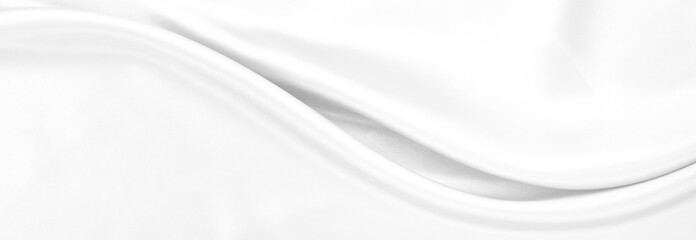 Naklejka na ściany i meble White gray satin texture that is white silver fabric silk panorama background with beautiful soft blur pattern natural.