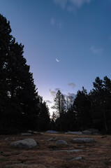 moon over the mountains.