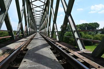 Naklejka premium Alte Stahlfachwerkbrücke bei Marklohe