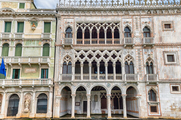 Fototapeta na wymiar Facade of Palazzo Santa Sofia aka Ca D'Oro, Venice, Italy