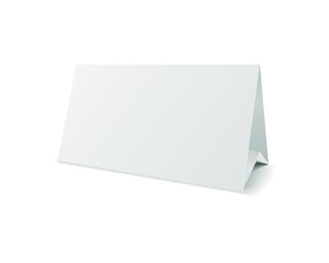White blank paper card isolated on a white background