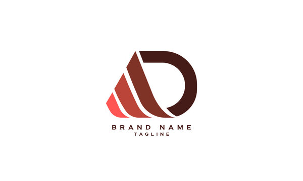 AD, DA, Abstract initial monogram letter alphabet logo design