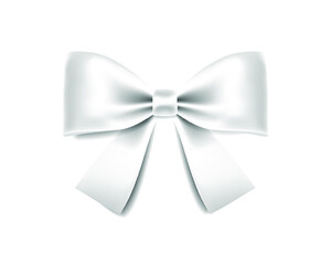 Naklejka premium White bow isolated on a white background