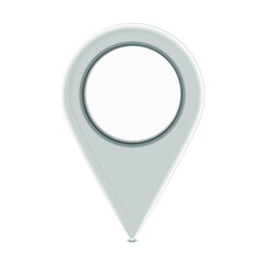 White Map marker isolated on a white background