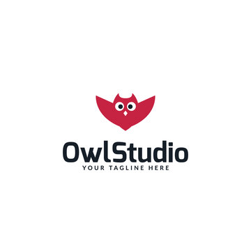 owl vector logo design. logo template