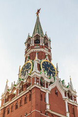 Spasskaya Tower of the Kremlin Moscow big clock and bell ringing
