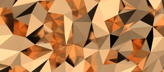 Gold Polygon Background 3D Rendering