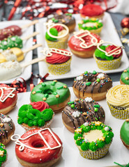 Christmas cupcakes and doughnuts