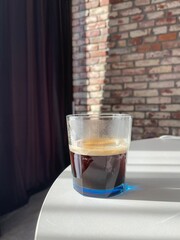 cup of black coffee on the table