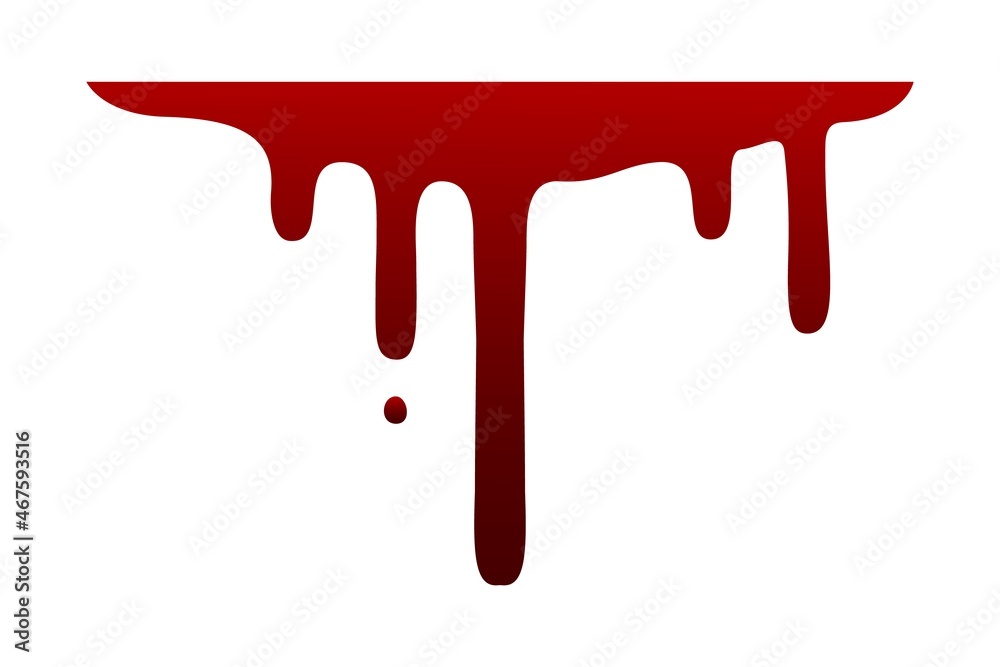 Poster red paint splash. dripping blood. halloween decoration element. isolated oozing fluid template. bloo