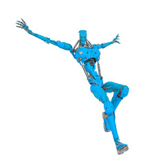 mechanical soldier is landing