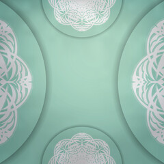 Abstract white ornament mint color brochure for your brand.