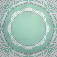 Abstract white pattern mint brochure is ready for print.