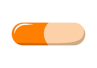 Píldora, pastilla, cápsula o comprimido sobre fondo blanco. Medicamento. Medicina. Tratamiento