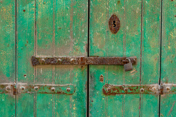 Old weather beaten doors