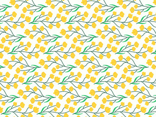 nature floral seamless pattern in flat design