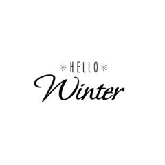 Hello winter banner with snow	