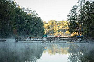 Morning fog on the lake