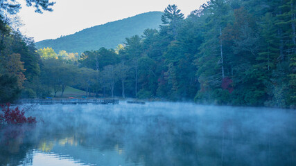 Morning fog on the lake