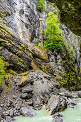 Meiringen, Aareschlucht, Schlucht, Aare, Felsen, Kalkstein, Haslital, Fluss, Wanderweg, Steinschlag, Alpen, Berner Oberland, Frühling, Sommer, Schweiz