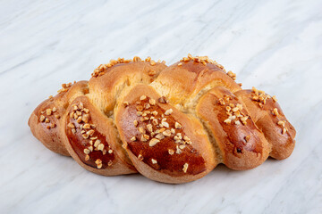 Easter braided bread. Brioche is a pastry of French origin that is similar to a highly enriched...