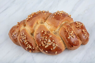 Easter braided bread. Brioche is a pastry of French origin that is similar to a highly enriched...