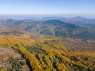 Fototapeta na wymiar Autumn Landscape of Erul mountain near Golemi peak, Bulgaria
