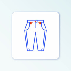 Line Pants icon isolated on white background. Colorful outline concept. Vector