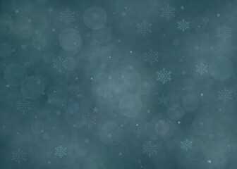 Blue holiday background. Winter background with snowflake and star