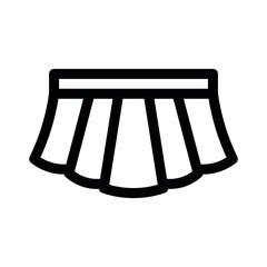 Mini skirt icon on white background. Linear style sign for mobile concept and web design. Vector Illustration
