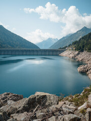 Fototapeta na wymiar fantastic view on val di fumo and daone lake