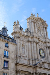 Obraz premium The facade of Saint-Paul church in Paris. The 6th november 2021, France.