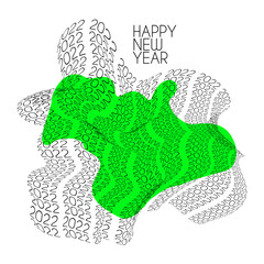 2022 Creative typography poster design. Liquid vector typography