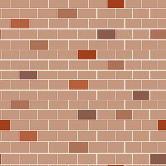 Seamless pattern with red-brown brick wall