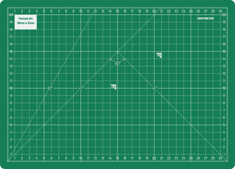 Vector Cutting Mat Simple Design Small Format A4 Metric 30x21cm