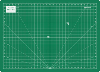 Vector Cutting Mat Angles Design Small Format A4 Metric 30x21cm