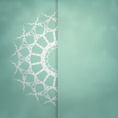Mint color brochure with vintage white ornament for your congratulations.