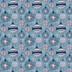 Christmas tree ball seamless pattern, digital paper, fabric pattern