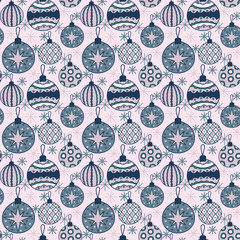 Christmas tree ball seamless pattern, digital paper, fabric pattern