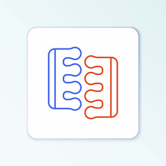 Line Toe separator for pedicure icon isolated on white background. Colorful outline concept. Vector
