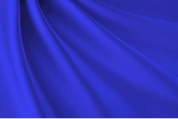 シルクのドレープ　青