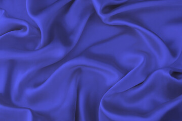 シルクのドレープ　青