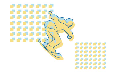 スノボーでかっこよく滑る人物