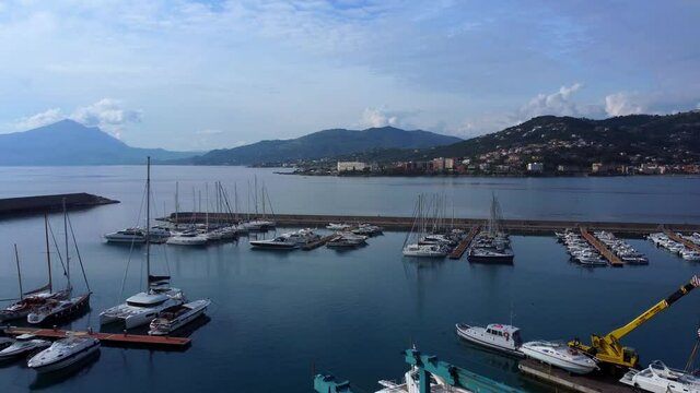 The Marina of Sapri at the Italian west coast - aerial view - travel photography
